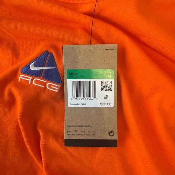Nike ACG Long Sleeve Shirt Orange | NWT | Original $55 - Picture 4 of 4